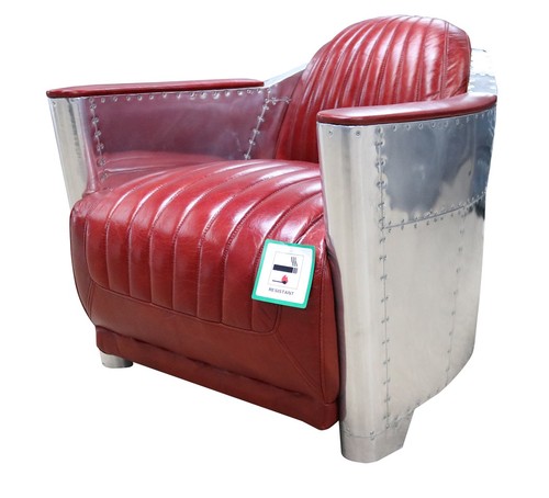 Echtleder alu sessel cognac - echtleder,